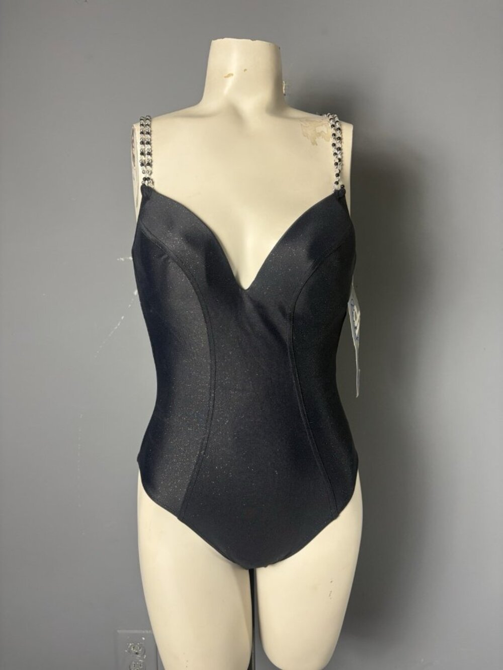 Vintage Y2K Diva by Rachel Pappo Womens Size 8 One-Piece Black Push-Up Swimsuit